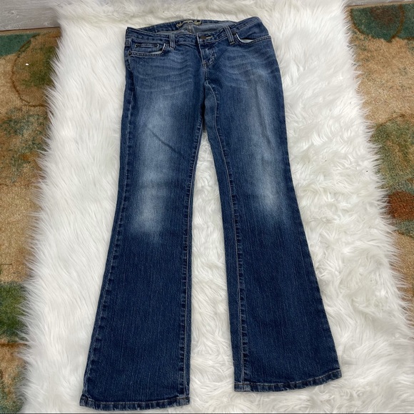 American Eagle Stretch Skinny Flare Dark Wash Jeans - Picture 3 of 7